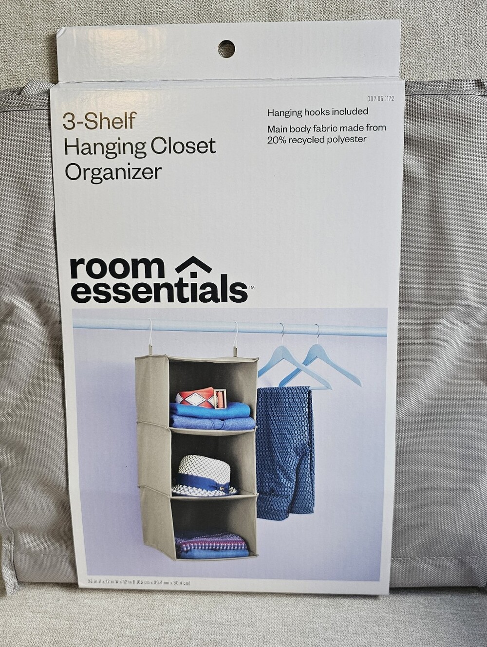 NWT- 3 Shelf Hanging Closet Organizer